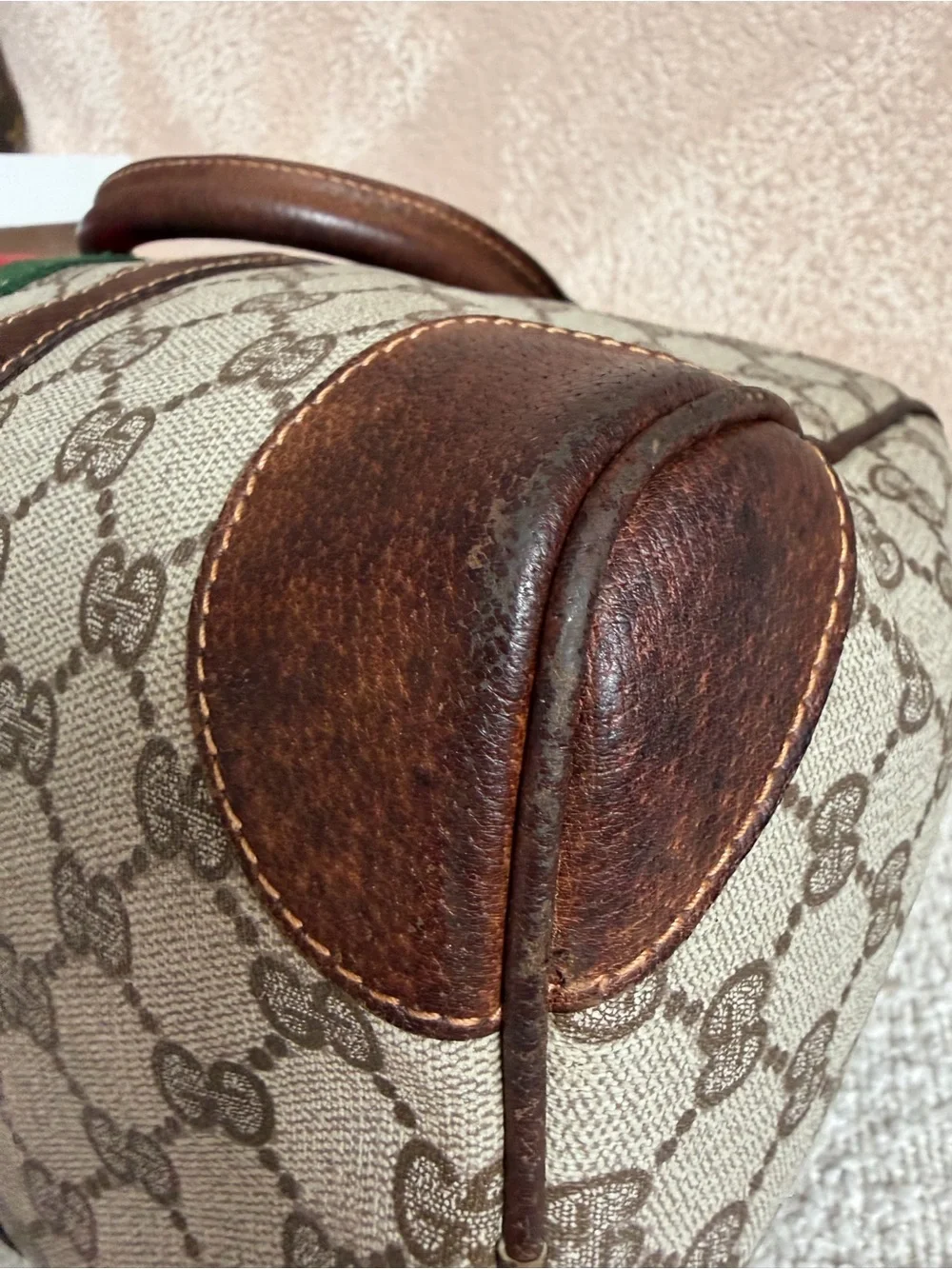 Gucci Beige GG Canvas Duffel with COA